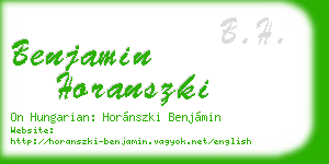 benjamin horanszki business card