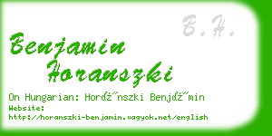 benjamin horanszki business card